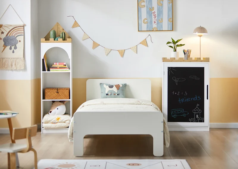 SoBuy KMB42-W Bibliothèque Étagère de Rangement pour Livres et Jouets Enfant Étagère à Livres, Multifonctionnel