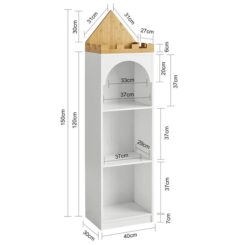 SoBuy KMB42-W Bibliothèque Étagère de Rangement pour Livres et Jouets Enfant Étagère à Livres, Multifonctionnel