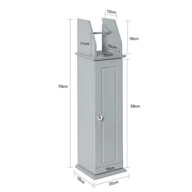 SoBuy BZR53-HG Support Papier Toilette Armoire Toilettes Porte Brosse WC