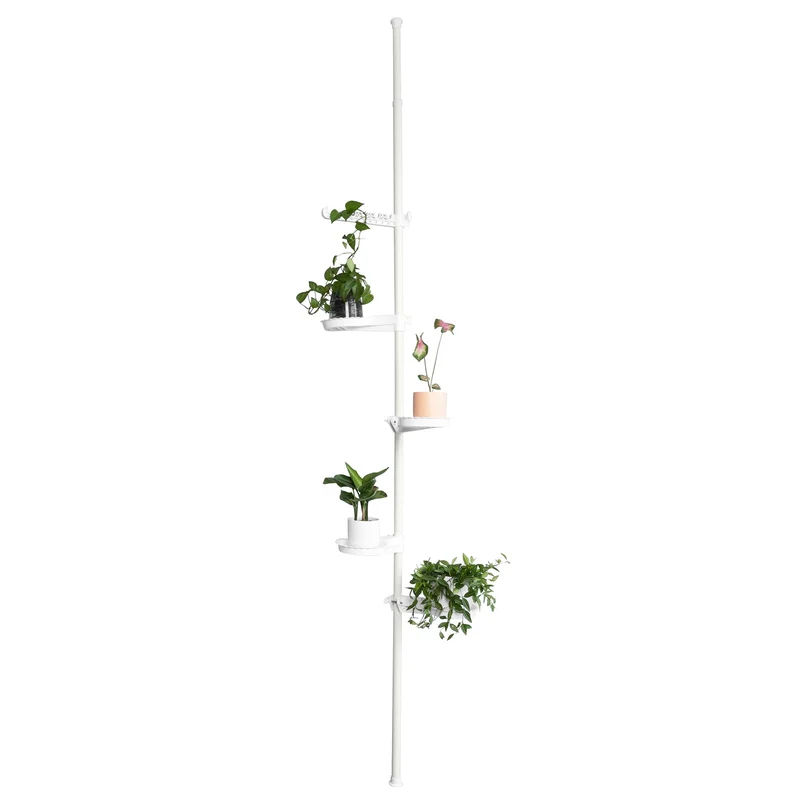 SoBuy KLS09-W Support de Pot Fleurs Téléscopique en Métal Étagère Support Plante