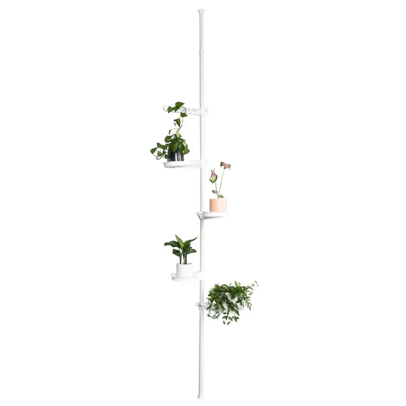 SoBuy KLS09-W Support de Pot Fleurs Téléscopique en Métal Étagère Support Plante