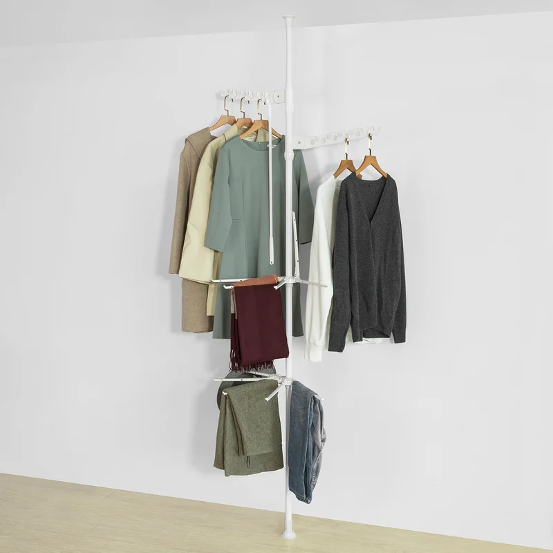 SoBuy KLS08-W Séchoir à Linge Téléscopique Étendoir Pliable Porte-Manteau avec Hauteur Réglable
