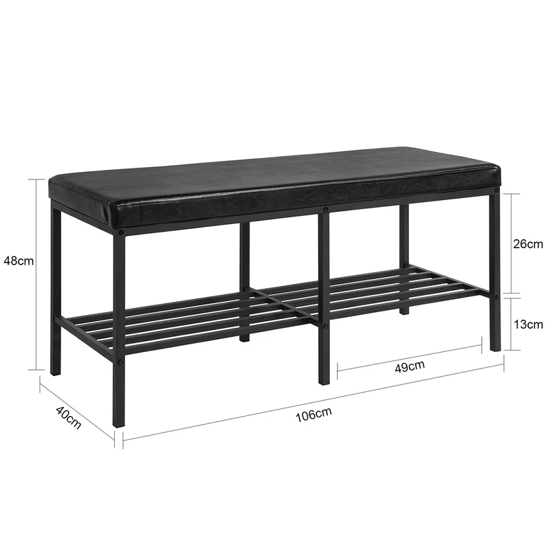 SoBuy FSR93-SCH Banc de Rangement à Chaussures Meuble avec Assise Tabouret en Similicuir
