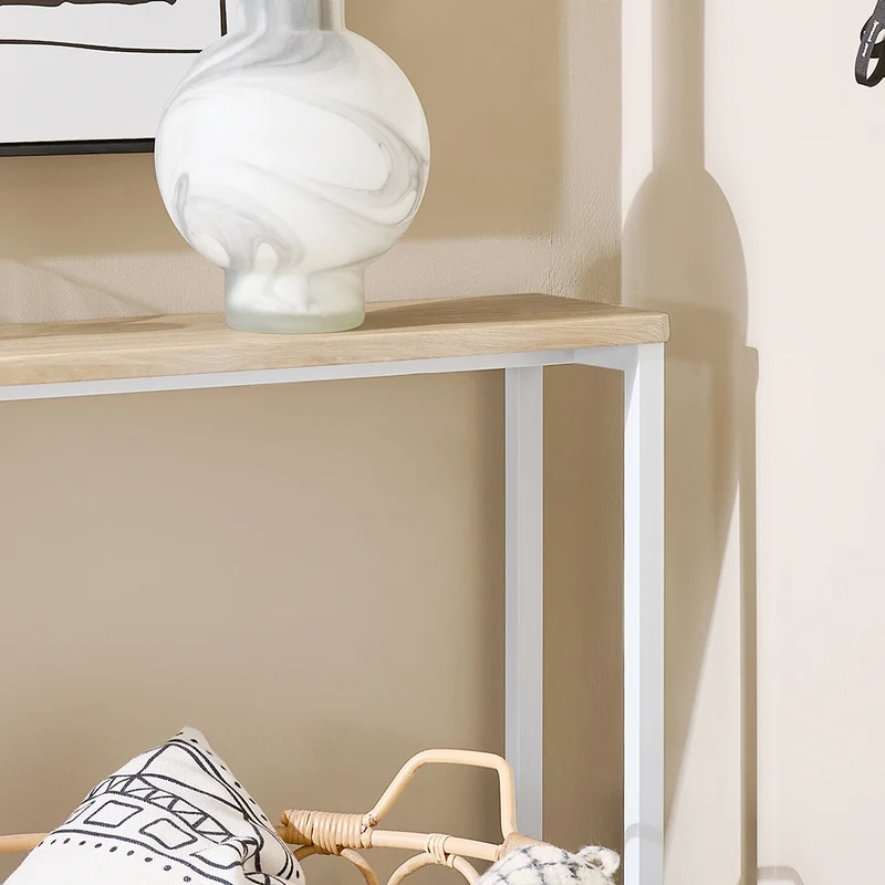 SoBuy FSB19-Z Console Entrée Meuble Couloir Étagère Arrière Canapé – Structure Métal Robuste, Design Moderne Ultra Fin – Idéal pour Salon, Chambre, Entrée – 120x20x65cm