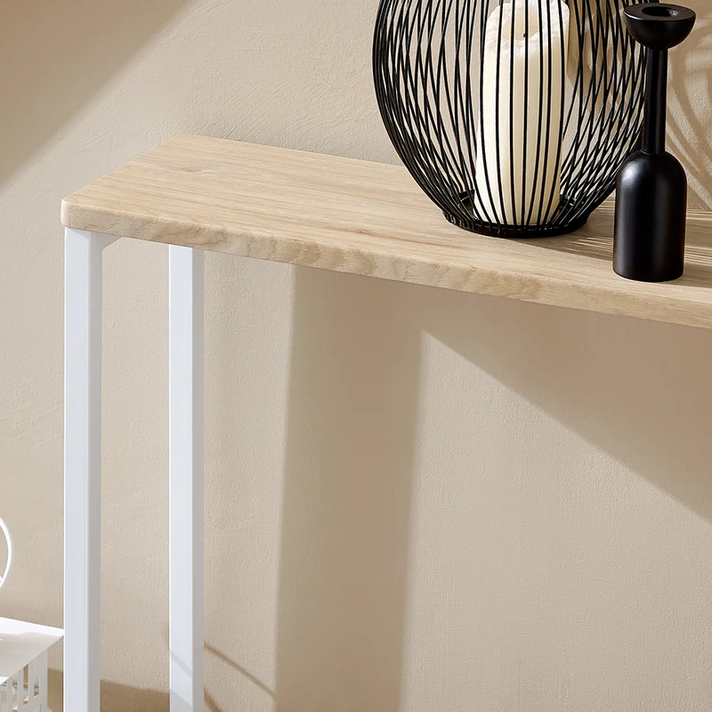 SoBuy FSB19-Z Console Entrée Meuble Couloir Étagère Arrière Canapé – Structure Métal Robuste, Design Moderne Ultra Fin – Idéal pour Salon, Chambre, Entrée – 120x20x65cm