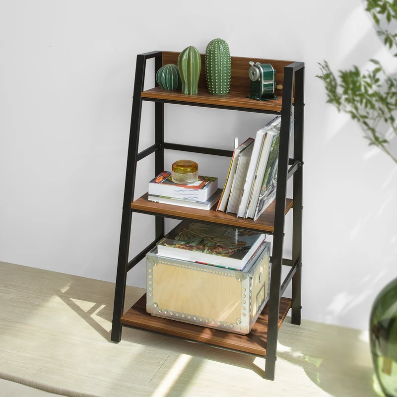 SoBuy STR01-N Bibliothèque Étagère échelle à 3 Niveaux pour Salon Bureau Cuisine Salle de Bain Meuble de Rangement