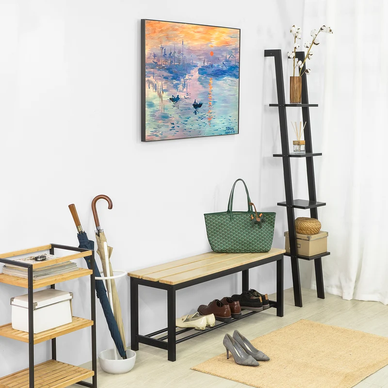 SoBuy FSR85-N Banc à Chaussures Assise 2 Personnes Meuble d'Entrée Étagère à Chaussures