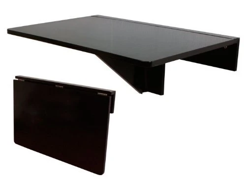 SoBuy FWT03-SCH Table Murale Rabattable en Bois, Table de Cuisine et pour Les Enfants,60×40cm -Noir
