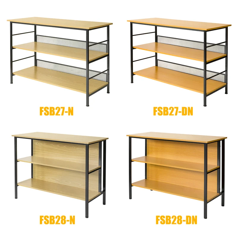SoBuy FSB28-DN Table de Cuisine Table Haute de Bar Table Console Buffet avec 2 étagères de Rangement