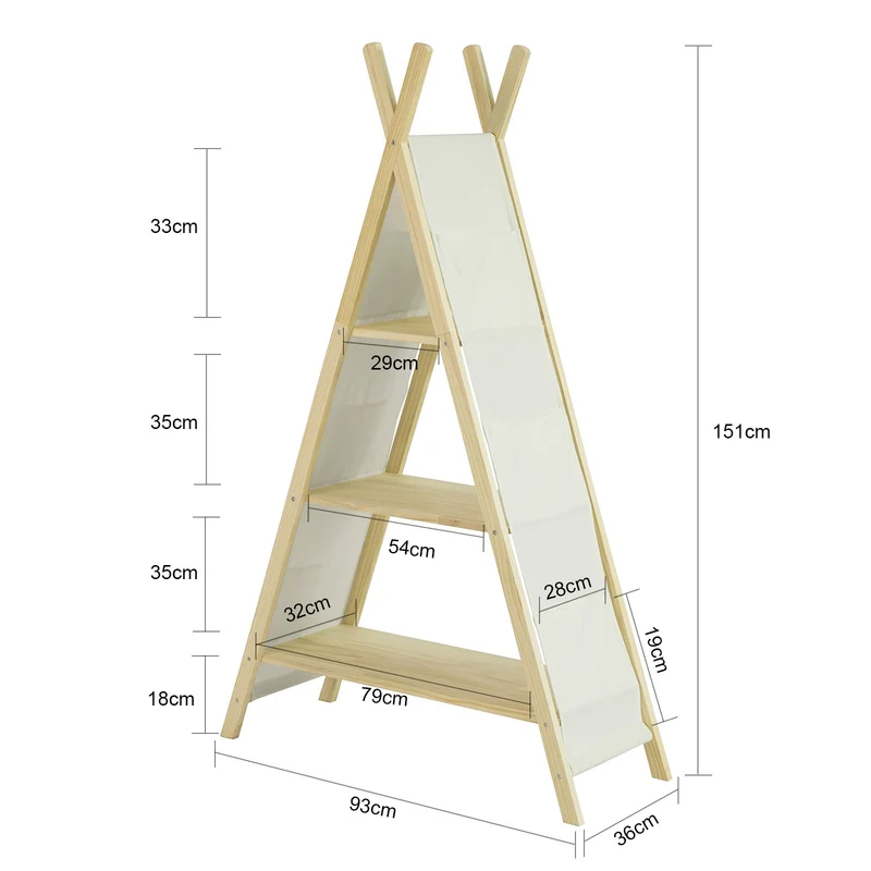 SoBuy KMB30-WN Bibliothèque Étagère sur Pieds Étagère de Rangement pour Enfants