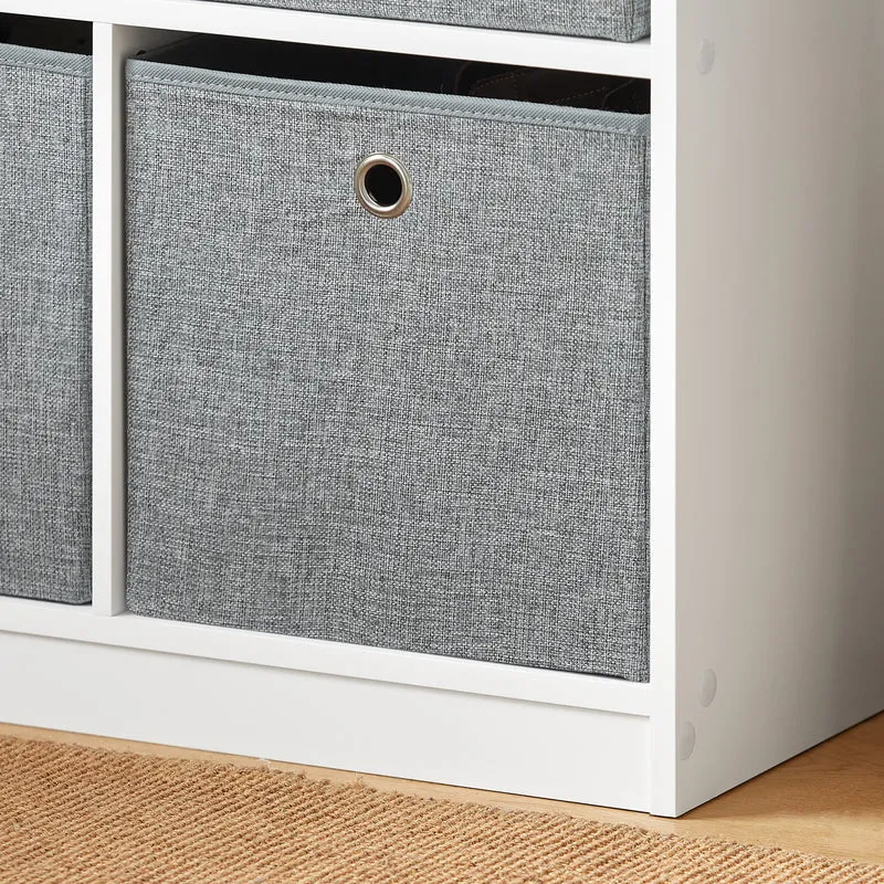 SoBuy FSR65-K-DG Banc à Chaussures avec Coussin Rembourré et 2 Paniers de Rangement pour Entrée – 68x32x45 cm, Gris Foncé
