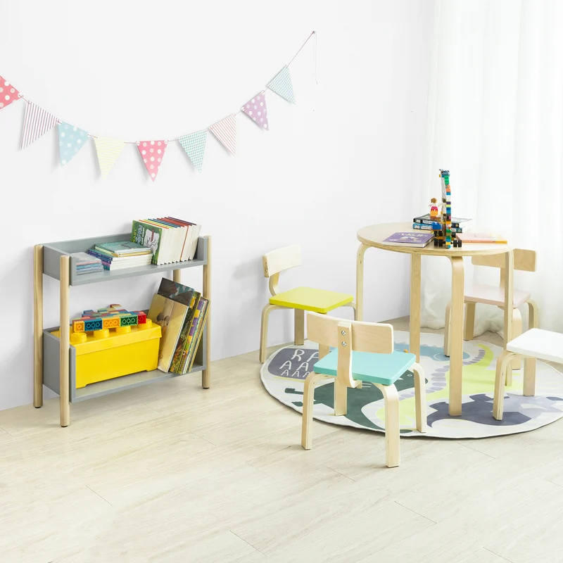 SoBuy KMB28-HG Bibliothèque pour Enfants à 2 Étages Étagère à Livres Enfants