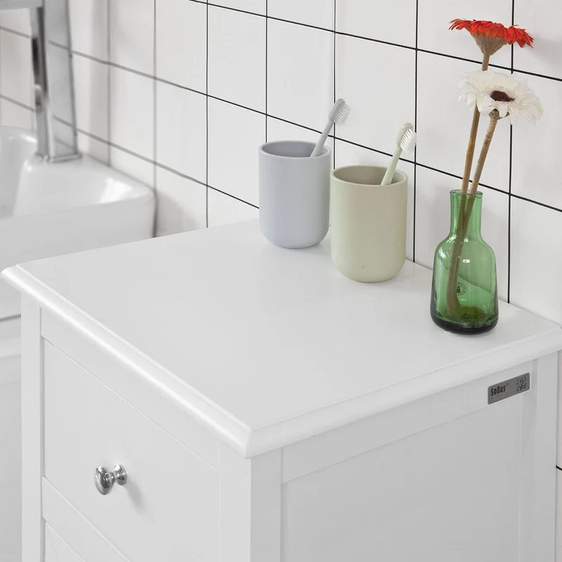 sebuyfr.comG206-W Table d’appoint Meuble Bas de Salle de Bain Armoire Toilette