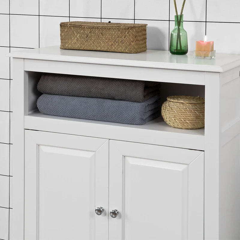 sebuyfr.comG204-W Meuble Bas de Salle de Bain Armoire Toilette Buffet commode – Blanc