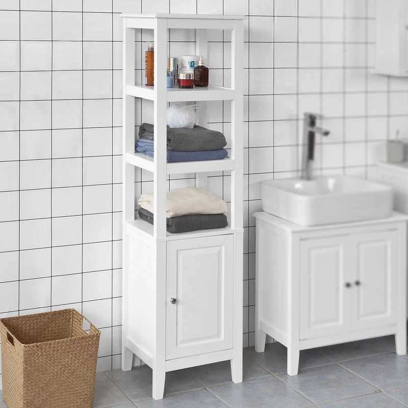 sebuyfr.comG205-W Meuble Colonne de Salle de Bain Armoire Toilette haute – Blanc