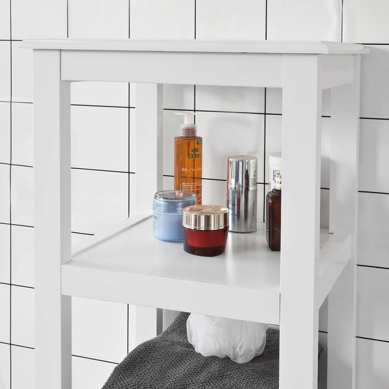 sebuyfr.comG205-W Meuble Colonne de Salle de Bain Armoire Toilette haute – Blanc