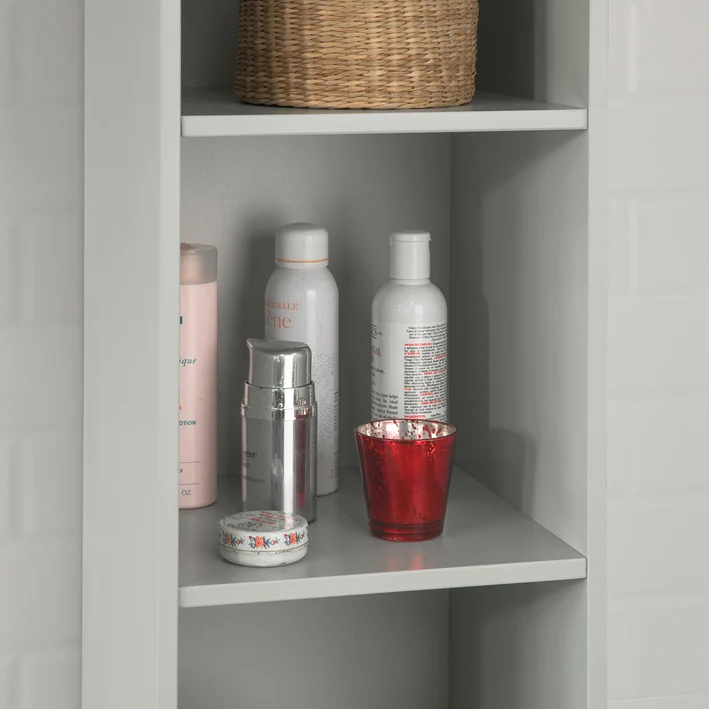 SoBuy BZR09-HG Meuble Colonne de Salle de Bain Armoire Haute Meuble Rangement