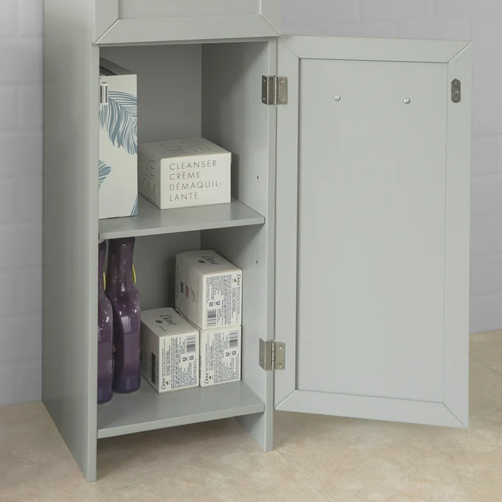 SoBuy BZR09-HG Meuble Colonne de Salle de Bain Armoire Haute Meuble Rangement