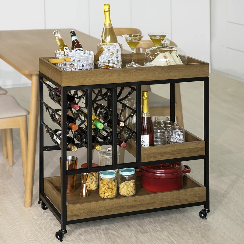 SoBuy FKW86-N Chariot de Service Desserte à roulettes Chariot Commode Roulant