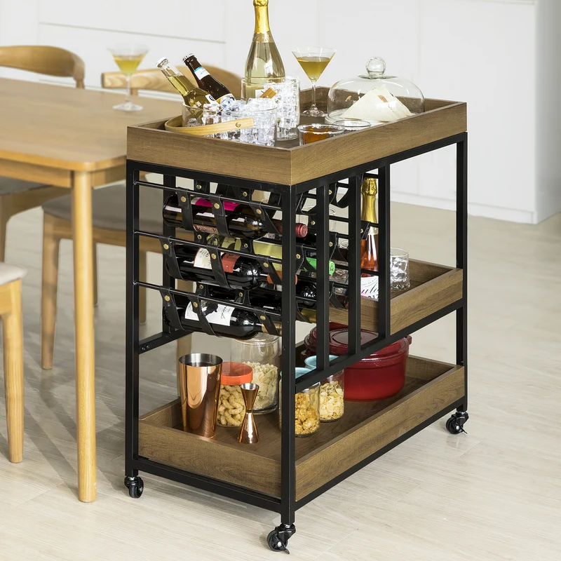 SoBuy FKW86-N Chariot de Service Desserte à roulettes Chariot Commode Roulant