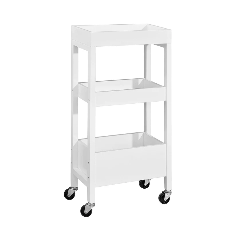 SoBuy FKW49-W Tour de rangement Desserte Chariot de stockage en bois