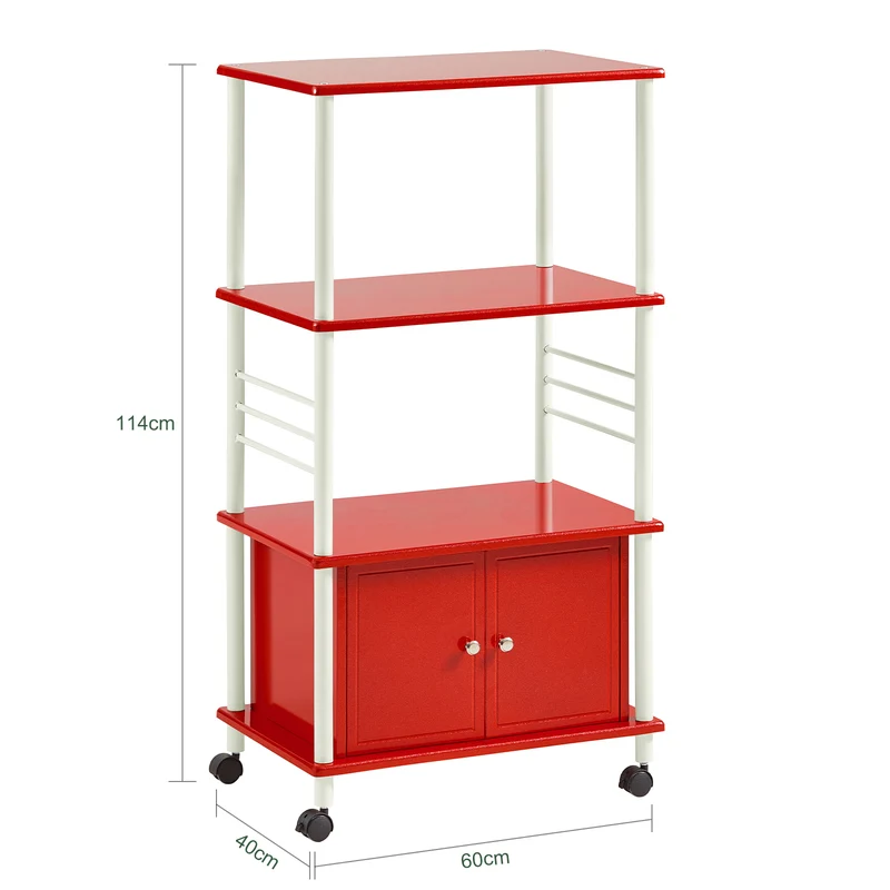 SoBuy FRG12-R Meuble de Rangement Roulant Chariot de Cuisine Micro-ondes Desserte
