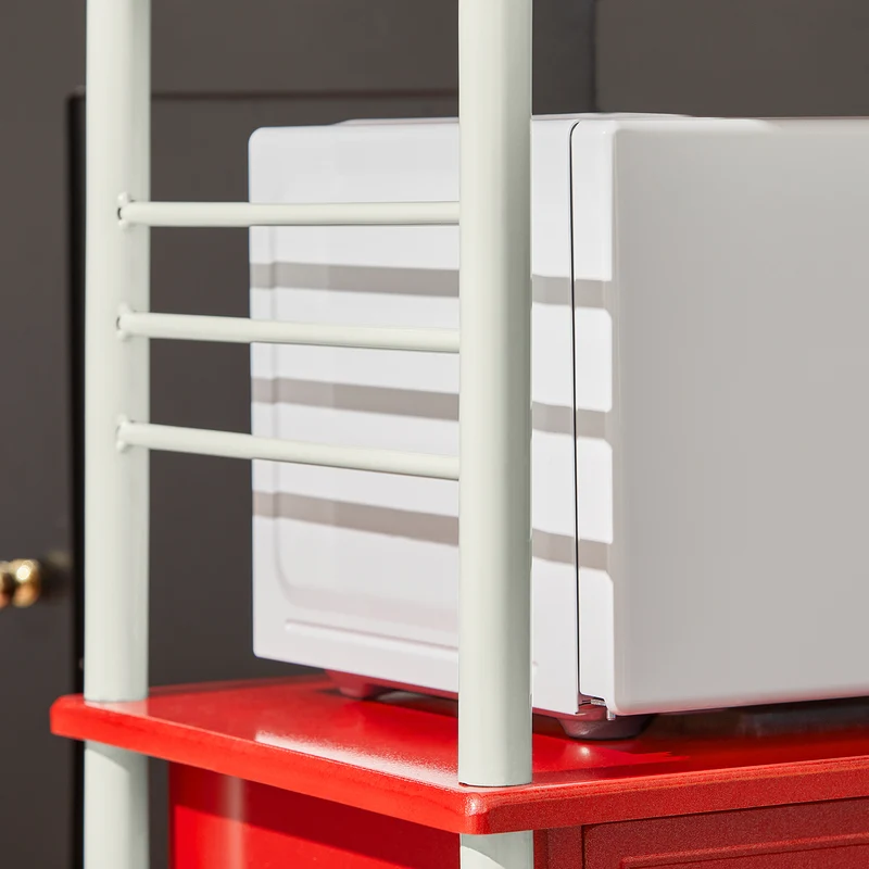 SoBuy FRG12-R Meuble de Rangement Roulant Chariot de Cuisine Micro-ondes Desserte