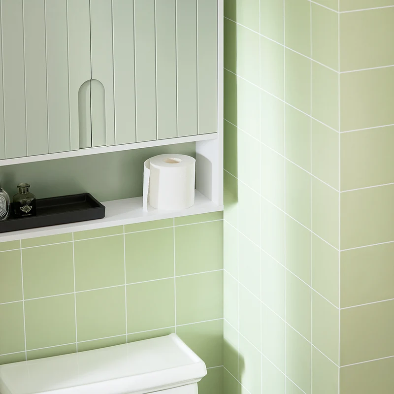 SoBuy BZR140-GR Armoire Murale Salle de Bain Vert et Blanc 60 cm avec 2 Portes, Étagères Réglables et Compartiment Ouvert – MDF E1