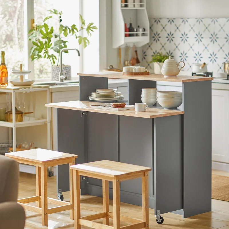 SoBuy FSB36-HG Buffet de Rangement Placard de Cuisine Ilot de Cuisine Armoire de Cuisine Multi-rangements