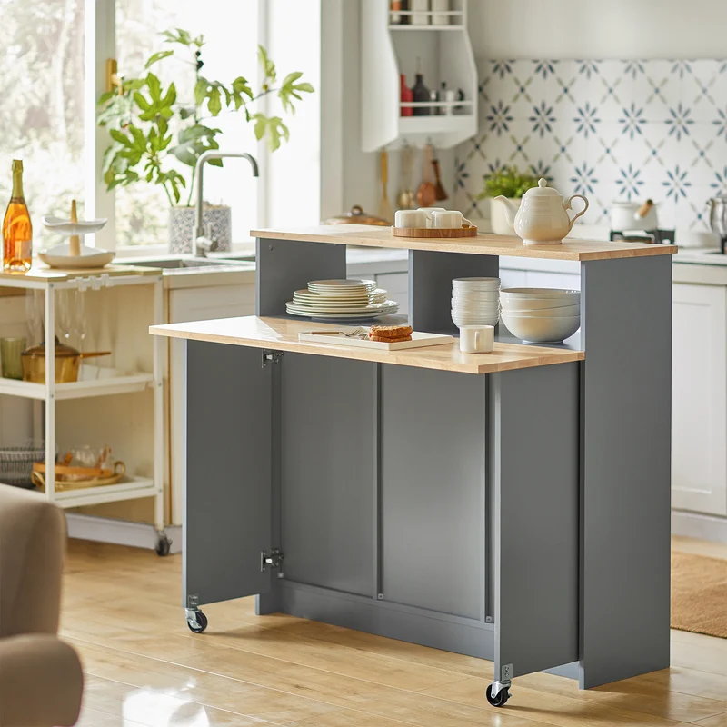 SoBuy FSB36-HG Buffet de Rangement Placard de Cuisine Ilot de Cuisine Armoire de Cuisine Multi-rangements