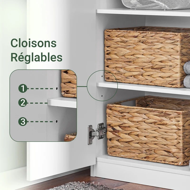 SoBuy KSB01-W Armoire Faible Profondeur 30 cm – Dressing Gain de Place, Penderie Intégrée, Blanc