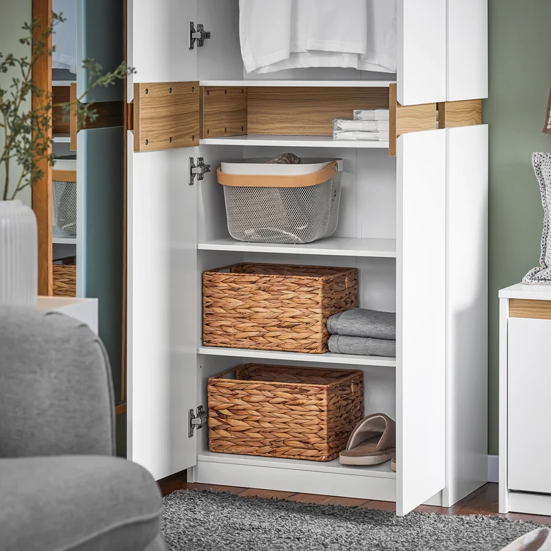 SoBuy KSB01-W Armoire Faible Profondeur 30 cm – Dressing Gain de Place, Penderie Intégrée, Blanc