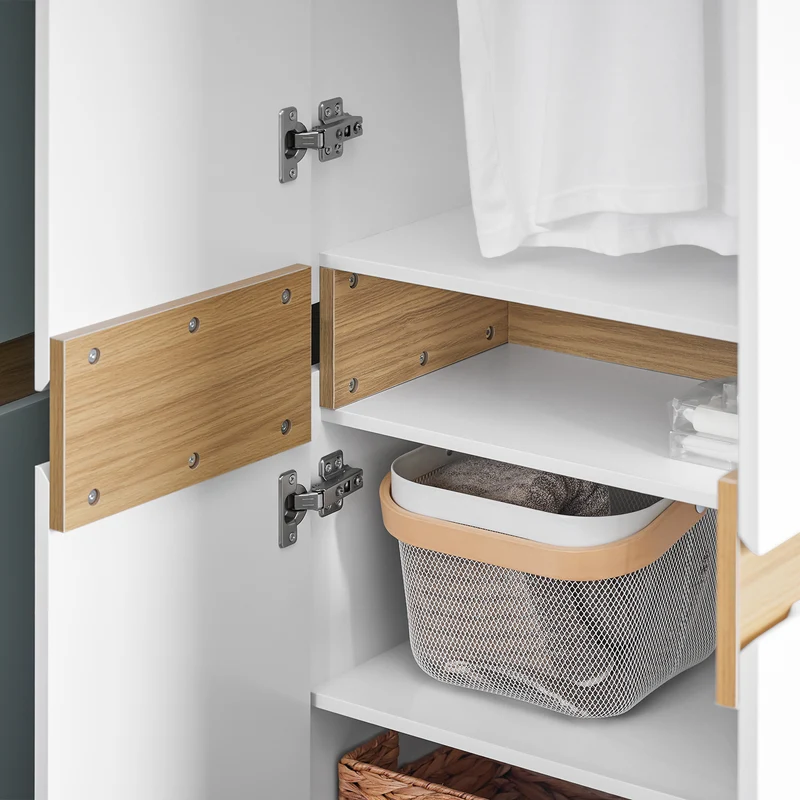 SoBuy KSB01-W Armoire Faible Profondeur 30 cm – Dressing Gain de Place, Penderie Intégrée, Blanc