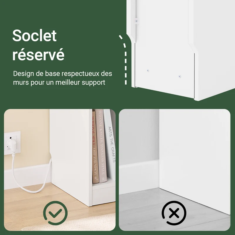 SoBuy FBT111-E-WN Table de Chevet Étroite avec USB et Type-C – Largeur 20 cm