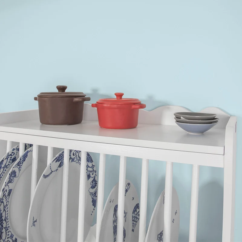 sebuyfr.comG275-W Porte-assiettes murale Meuble de rangement d'assiettes mural