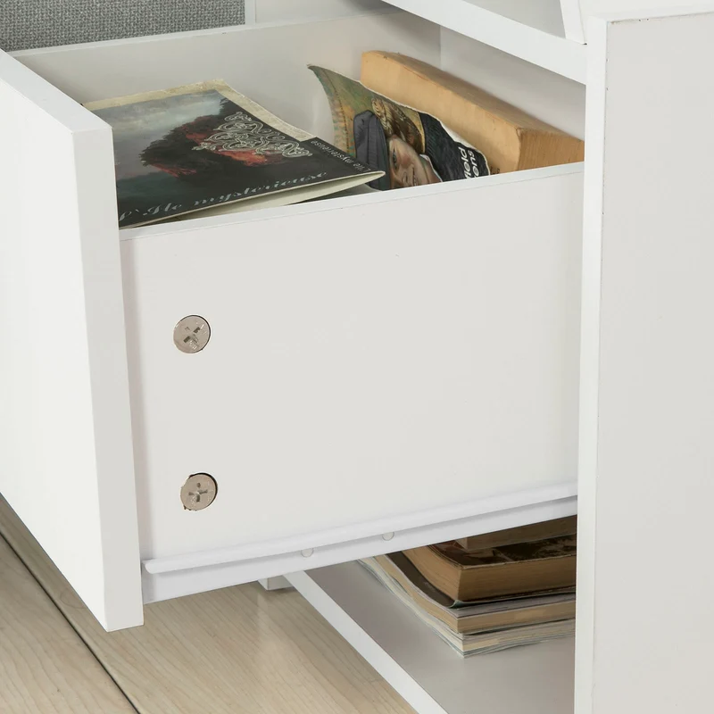 sebuyfr.comG261-W Table de Chevet Table d'Appoint Bout de Canapé avec 1 Tiroir 2 Niches