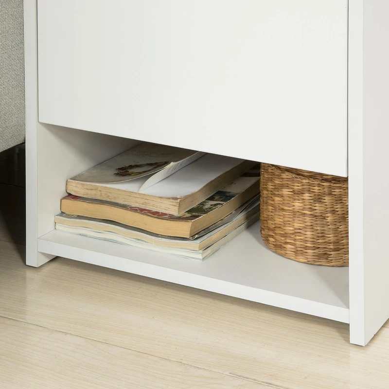 sebuyfr.comG261-W Table de Chevet Table d'Appoint Bout de Canapé avec 1 Tiroir 2 Niches