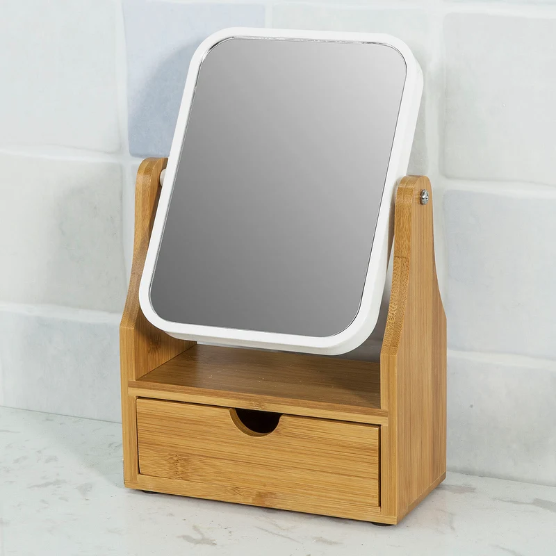 sebuyfr.comG245-N Miroir de Table Miroir de Maquillage Coiffeuse en bois Miroir pivotant