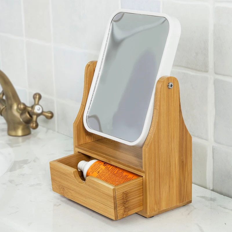 sebuyfr.comG245-N Miroir de Table Miroir de Maquillage Coiffeuse en bois Miroir pivotant