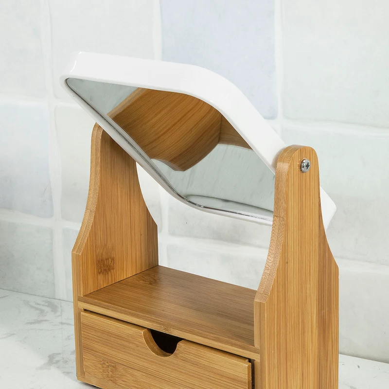 sebuyfr.comG245-N Miroir de Table Miroir de Maquillage Coiffeuse en bois Miroir pivotant