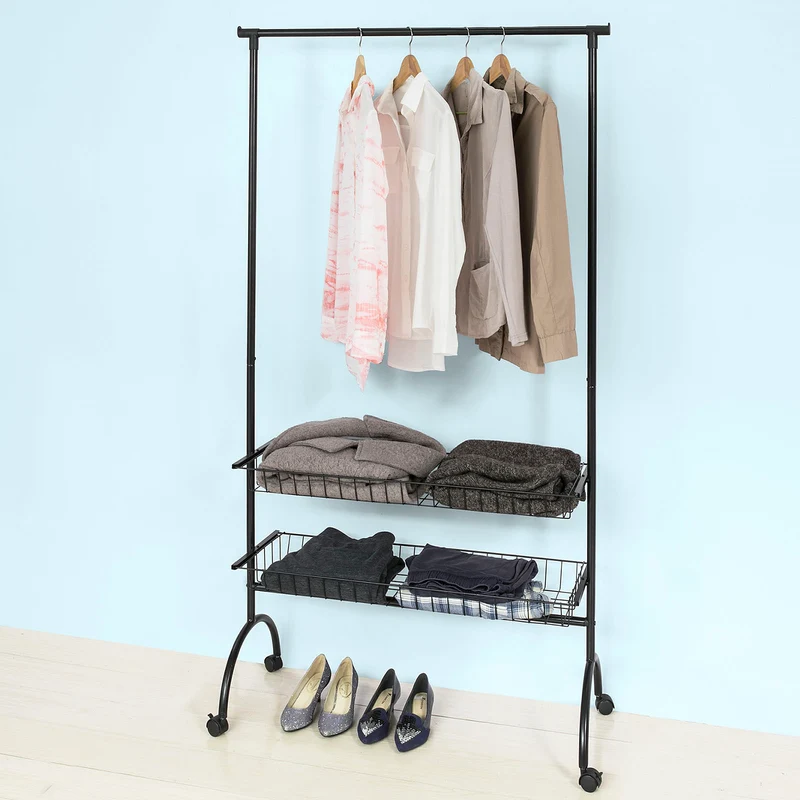 SoBuy FRG243-SCH Penderie à vêtement roulante Portant à vêtements