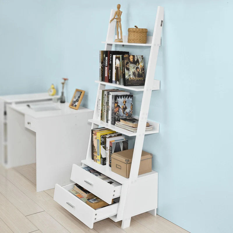 SoBuy FRG230-W Etagère Style échelle Bibliothèque Murale de 3 Niveaux