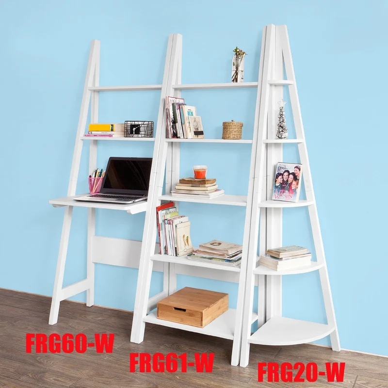 sebuyfr.comG20-W Étagère d'angle de 5 niveaux, Étagère style échelle, Blanc