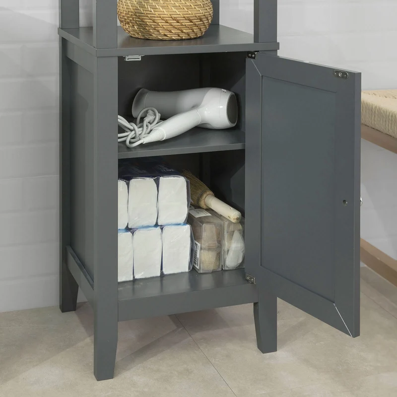 SoBuy FRG205-DG Meuble Colonne de Salle de Bain Armoire Toilette Haute
