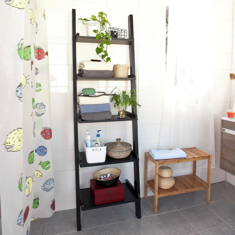 sebuyfr.comG17-SCH étagère murale style échelle Bibliothèque – 5 étages