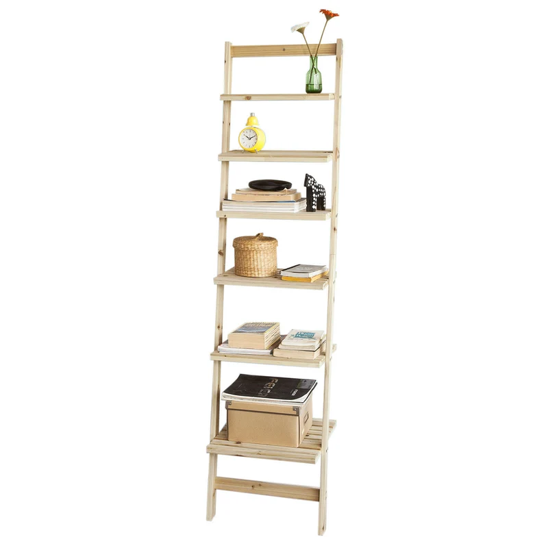 sebuyfr.comG161-N Bibliothèque Étagère murale style échelle avec 6 niveaux de rangement