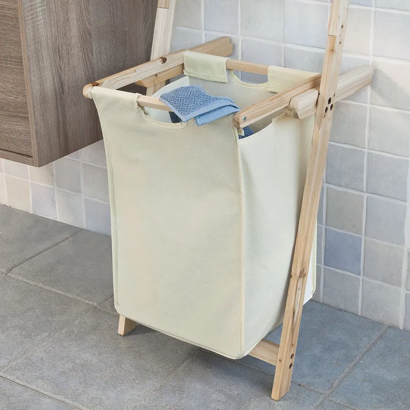 sebuyfr.comG160-N Étagère murale style échelle avec 1 Panier à linge amovible