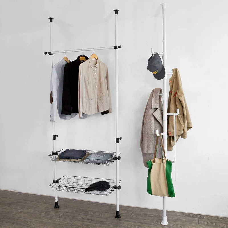 sebuyfr.comG159-W Télescopique Porte-manteaux Télescopique avec Vêtements Fork