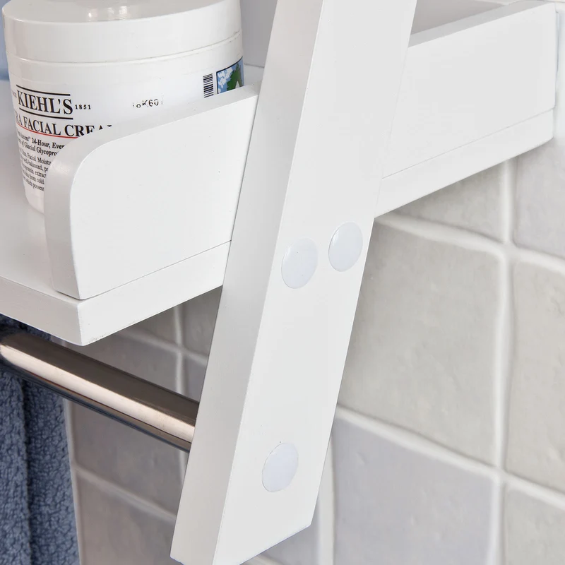 SoBuy FRG117-W Etagère murale Porte-serviettes salle de bain toilettes avec 2 tablettes