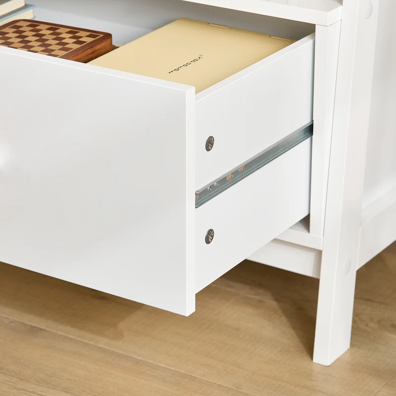 SoBuy FRG116-K-W Bibliothèque Étagère style échelle de 4 niveaux et 1 tiroir